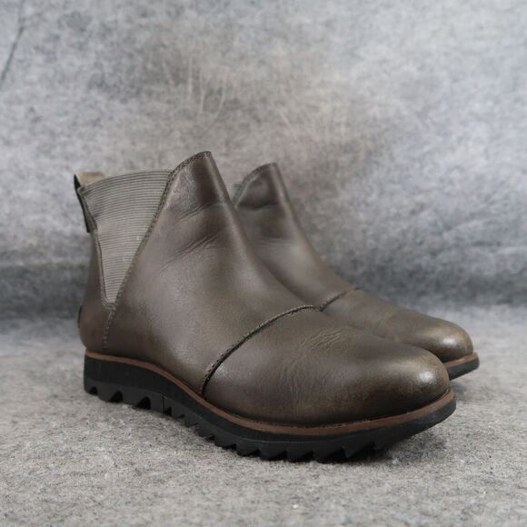 Sorel Shoes Womens 5 Bootie Harlow Chelsea Leather Waterproof Quarry Classic Mid - Picture 1 of 14